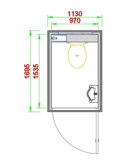 Premium single restroom cabin additional reference